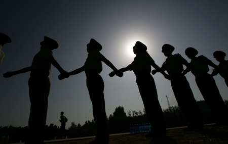 Military training session in Beijing