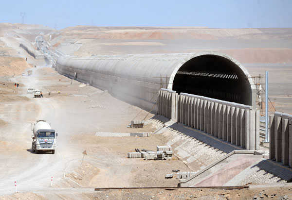 China's first windproof railway tunnel, in the Shisanjianfang district of Hami, where the winds are fierce and gales occur on more than 250 days of the year. Challenging times on 'high-speed Silk Road'