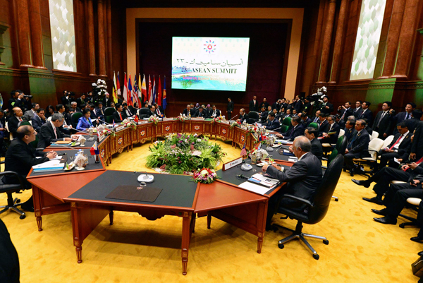 General view of the meeting room at the 23rd ASEAN Summit in Bandar Seri Begawan October 9, 2013. 23rd ASEAN Summit opens in Brunei