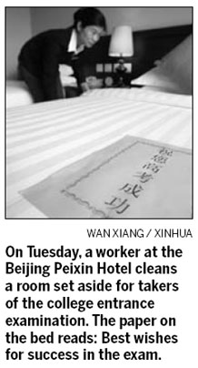 Exam provides boon to hotels, businesses