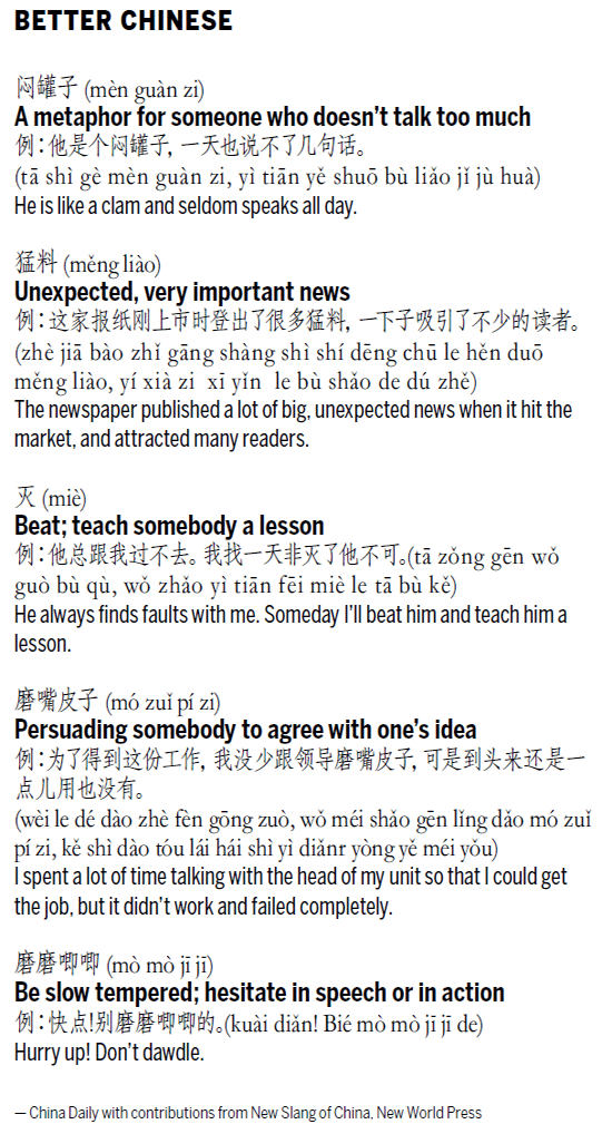 悶罐子 a metaphor for someone who doesn't talk too much; 歷女 history girl