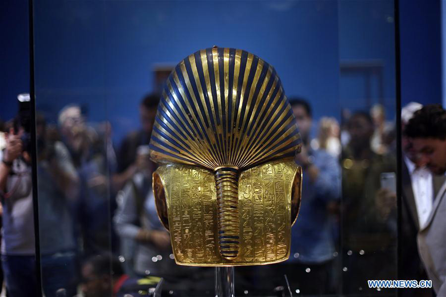 Golden mask of King Tutankhamun seen at museum in Cairo