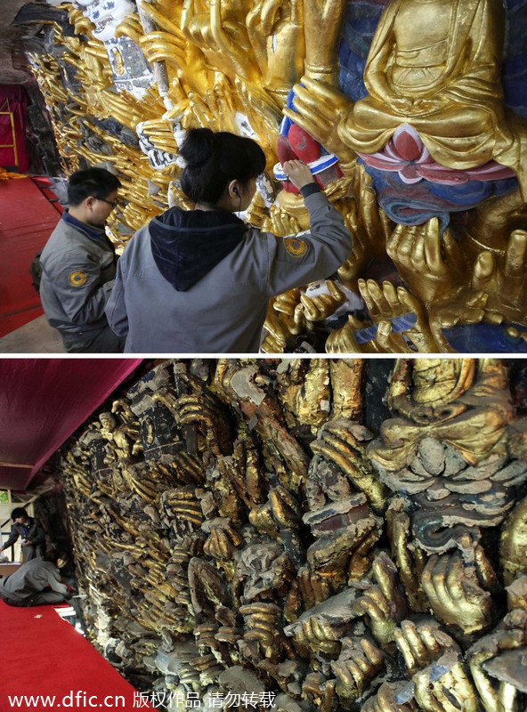 Restored Thousand-hand Bodhisattva to reopen next month