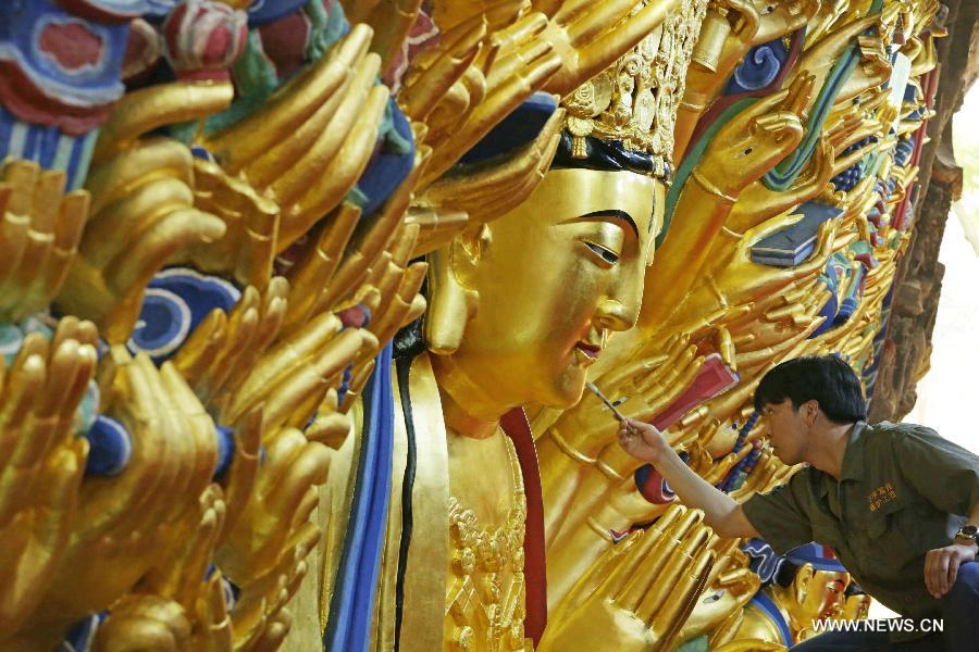 Restored Thousand-hand Bodhisattva to reopen next month