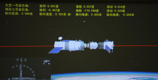 神舟九號與天宮一號手控交會對接[組圖]