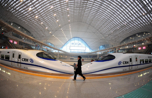 武廣高鐵加開高速動車緩解春運壓力