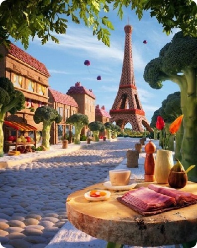 神奇！絕美食物風景畫