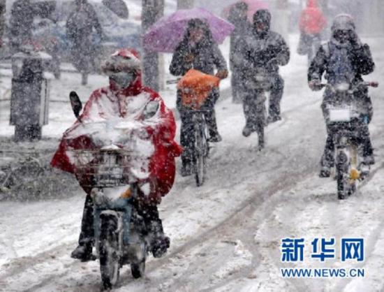 華北西部南部降雪 中央氣象臺發布寒潮藍色預警