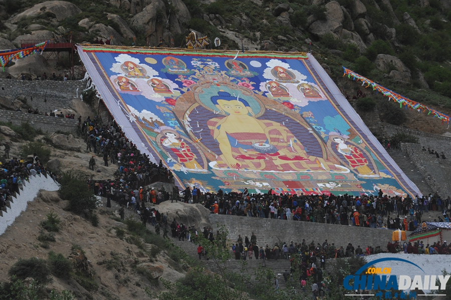高清：拉薩雪頓節開幕 哲蚌寺展佛
