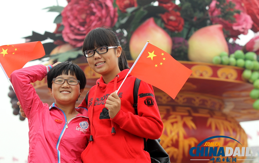 天安門廣場靚景迎賓歡度國慶