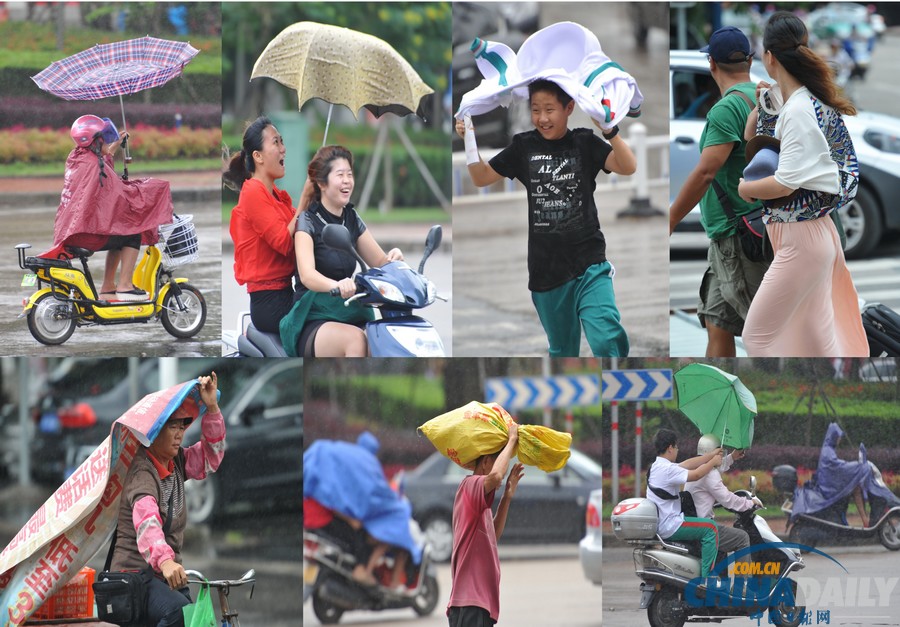 臺風“百合”逼近海南 瓊海市民躲雨避風各有高招