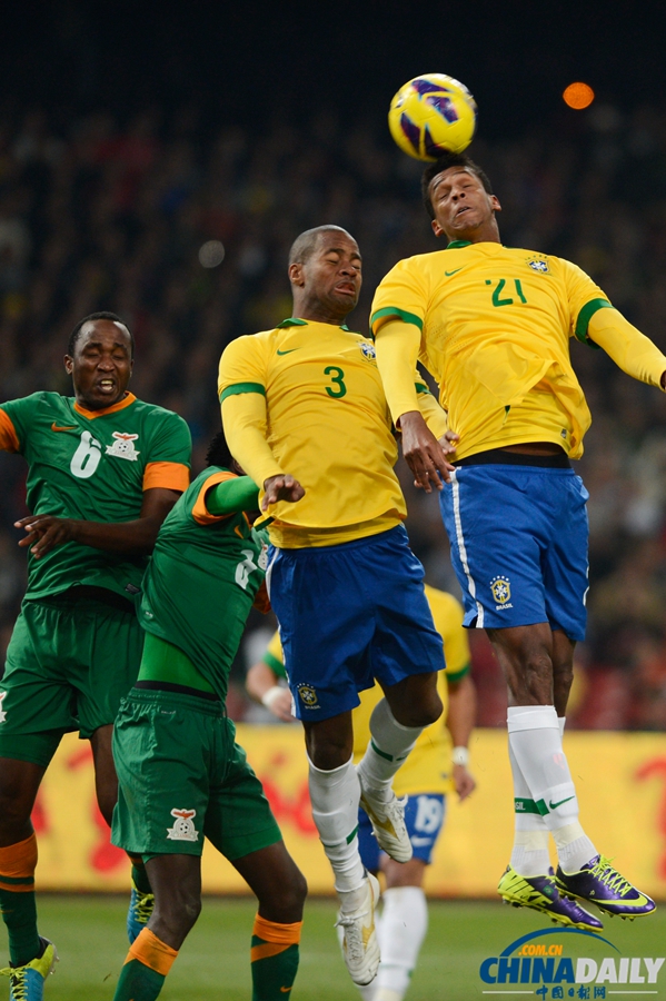 國際足球友誼賽：巴西2-0勝贊比亞