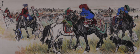 黃胄《歡騰的草原》1.2億被寶龍集團競得