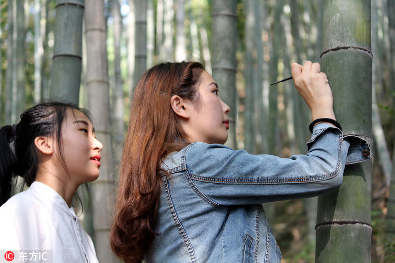 廣東連山推出“刻字林”讓游客愛刻就刻