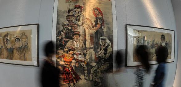 新疆桑皮紙繪畫(huà)作品在吉林巡展