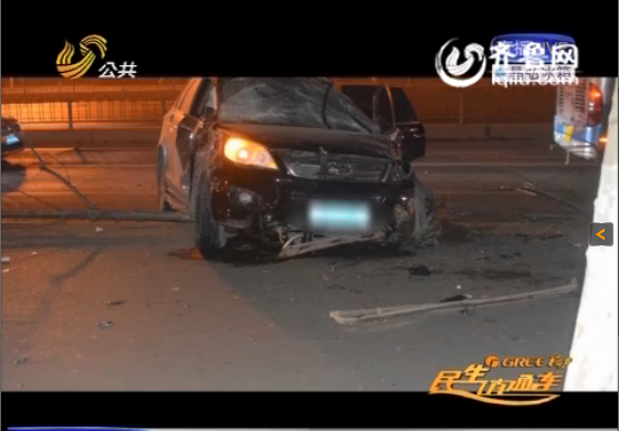 濟南：酒駕小伙子欲躲檢查 接連撞折五棵行道樹