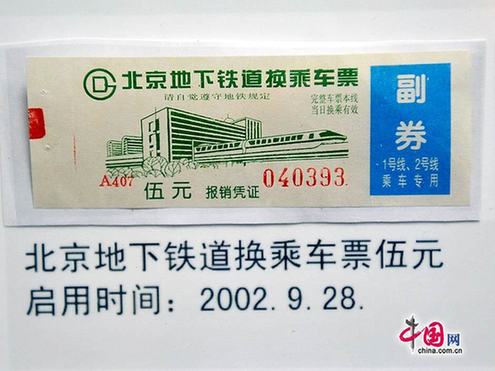 圖說北京地鐵票近半個世紀的演變