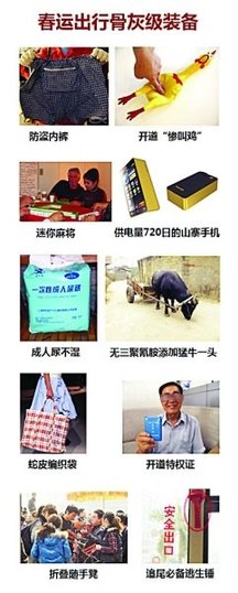 “春運青年圖譜”網上爆紅惡搞創意裝備稱絕（圖）
