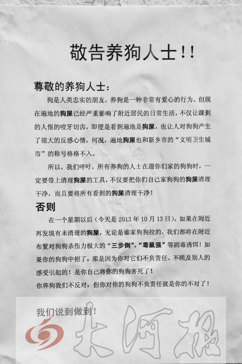 小區狗屎遍地 居民貼出“毒狗告示”驚呆狗主人