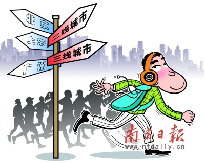 報告稱61%大學生愿去二三線城市工作（圖）