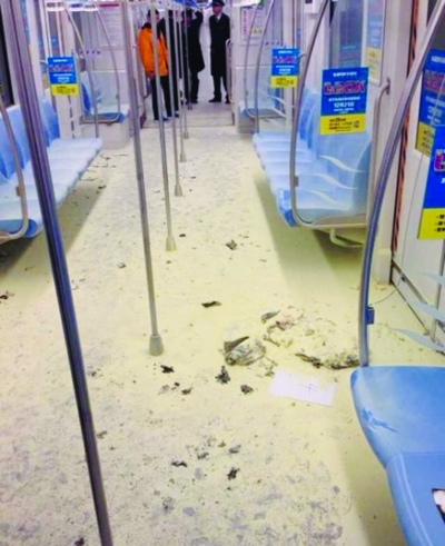南京地鐵行駛中突然冒煙躥出火苗 肇事乘客稱錯帶化學品