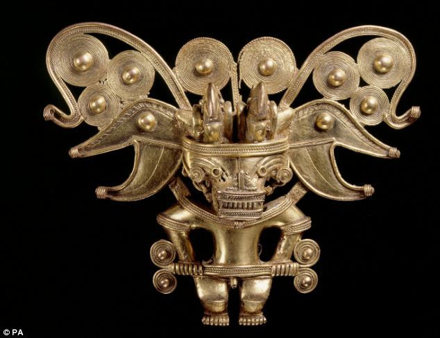 英國展出南美神秘黃金城文物:葬禮儀式黃金面具