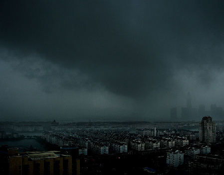 浙江紹興出現罕見強對流天氣