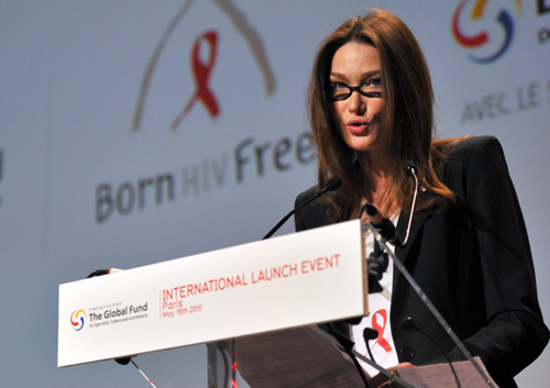 Carla Bruni-Sarkozy at international launch of Born HIV Free campaign