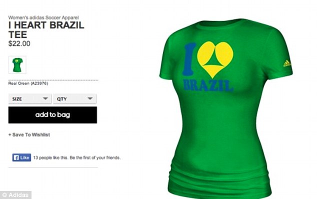 阿迪達(dá)斯T恤對巴西而言“太性感”