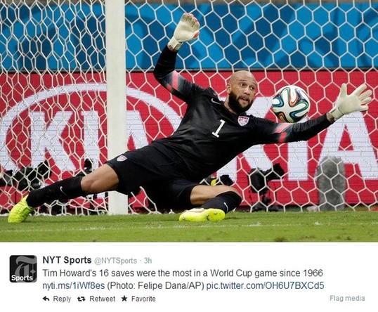 美國惜敗 門將霍華德又被玩壞了