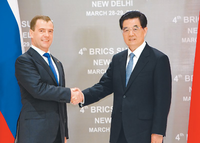 胡錦濤會見梅德韋杰夫