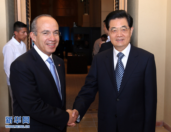 胡錦濤會見墨西哥總統卡爾德龍