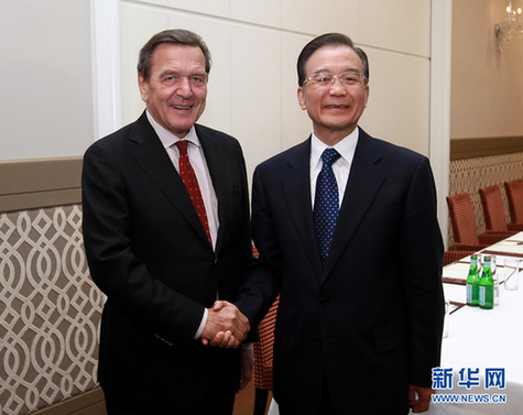 溫家寶會見施羅德