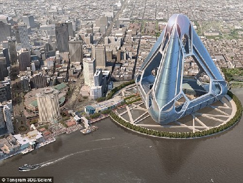 美設計能容4萬人新“諾亞方舟” 颶風洪水都不怕