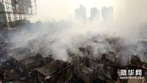 菲律賓首都大馬尼拉地區(qū)馬卡蒂市火災(zāi)現(xiàn)場(chǎng)