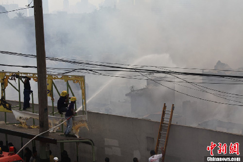 菲律賓首都大馬尼拉地區馬卡蒂市火災現場