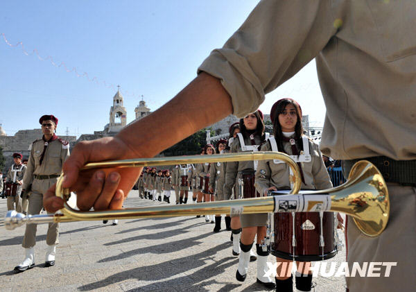 童子軍在伯利恒舉行圣誕游行