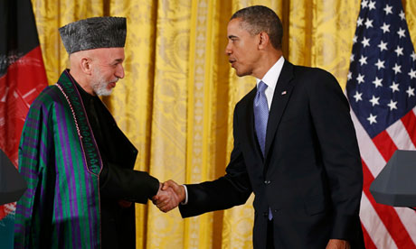 奧巴馬白宮會卡爾扎伊 美軍今春結束在阿作戰期限