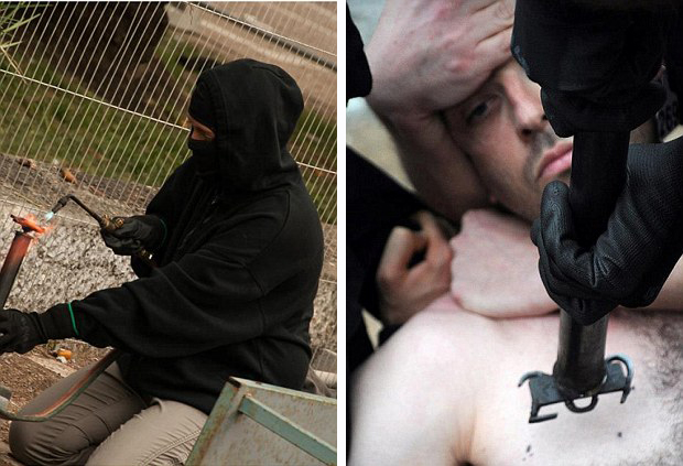 抗議虐待動(dòng)物采用殘忍方式 倫敦街頭將現(xiàn)真人烙印秀