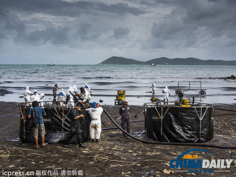 泰國(guó)原油泄漏擴(kuò)散至旅游勝地沙美島（高清組圖）