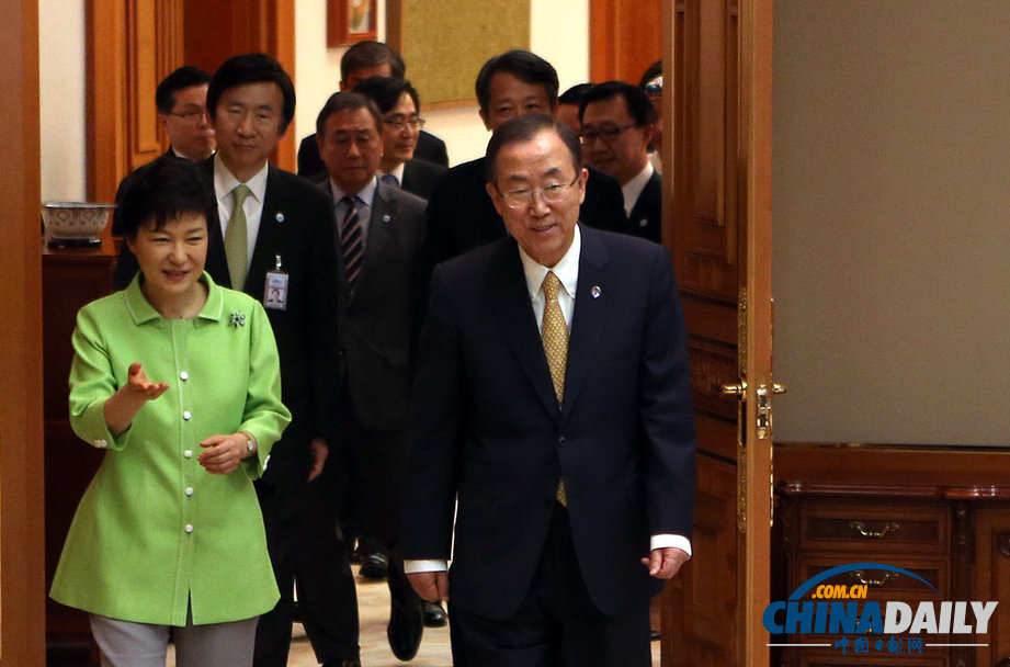 潘基文“回娘家” 與韓國總統樸槿惠舉行會談（高清組圖）