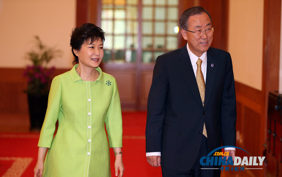 潘基文“回娘家” 與韓國總統樸槿惠舉行會談（高清組圖）