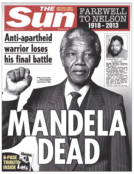 封面盤點(diǎn)：曼德拉逝世撼動(dòng)國際媒體