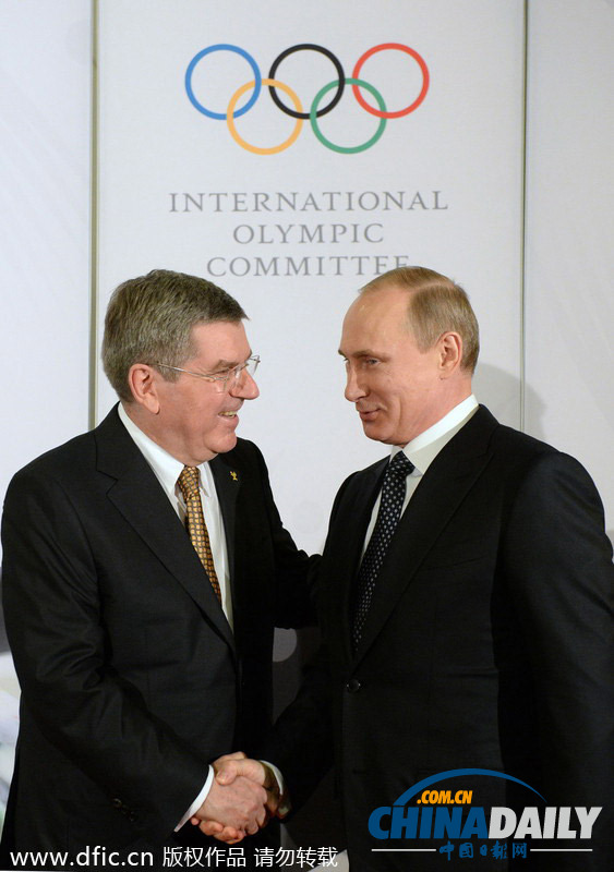 索契冬奧會歡迎晚宴隆重舉行 總統普京笑迎八方客