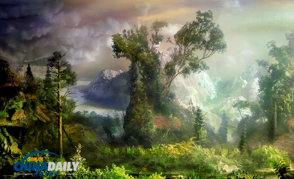 一缸一世界：美藝術家用魚缸和顏料創(chuàng)史前唯美景觀