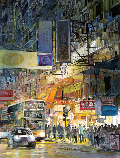 Artist builds bridge with watercolors