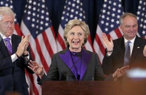 希拉里敗選演講:承認失敗痛苦但為了理想奮斗絕對值得