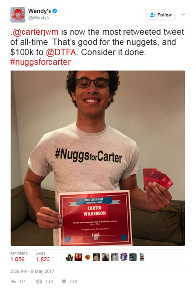 這條推文破了推特紀錄！好萊塢眾大牌不敵免費雞塊