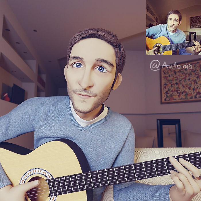 真人肖像變成動畫主角！3D藝術家實現你的“皮克斯夢”（組圖）