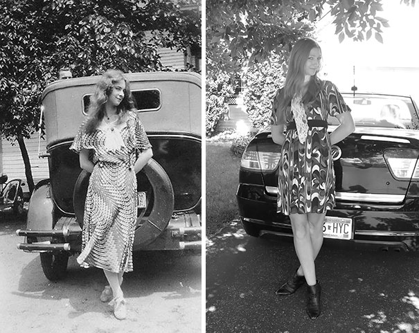 穿越還可以這么玩：外國網(wǎng)友“復(fù)制”爺爺奶奶老照片（組圖）